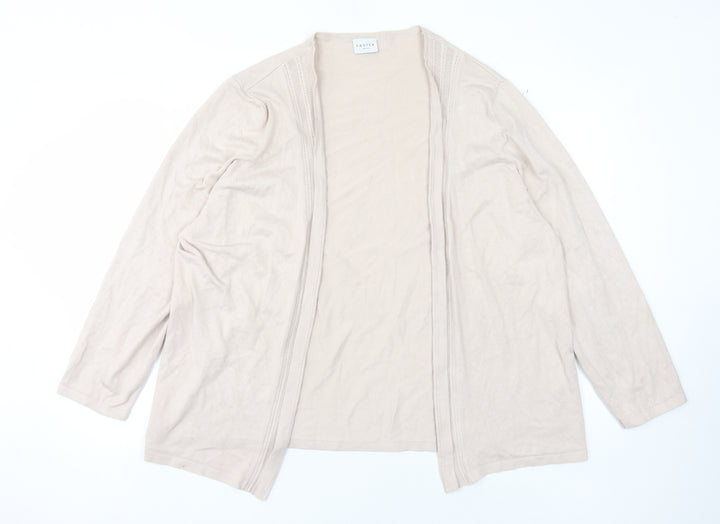 Eastex Women's Beige Open Front Cardigan Size 22, Long Sleeve