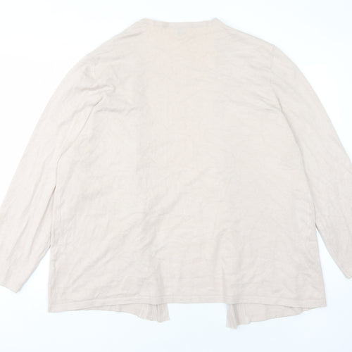 Eastex Women's Beige Open Front Cardigan Size 22, Long Sleeve