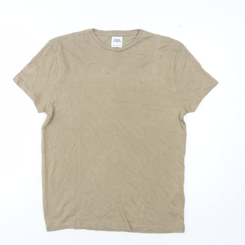 Zara Unisex Adults Brown Short Sleeve Jumper