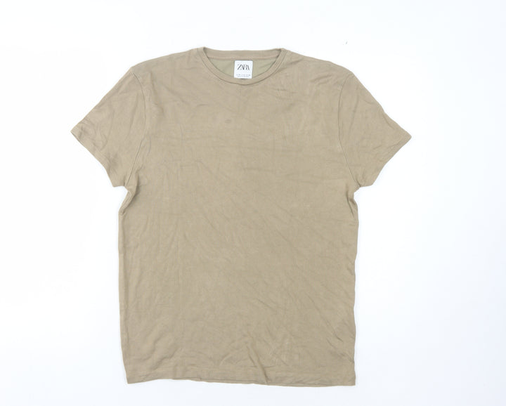 Zara Unisex Adults Brown Short Sleeve Jumper