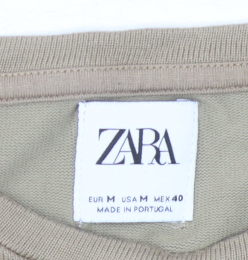 Zara Unisex Adults Brown Short Sleeve Jumper