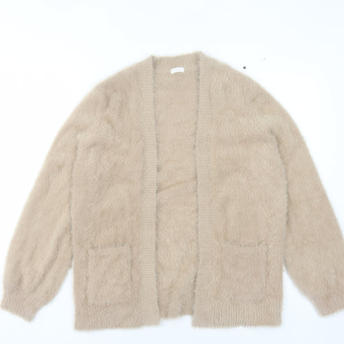 Next Girls Beige Cardigan, 11 Years, Soft Nylon, Long Sleeve