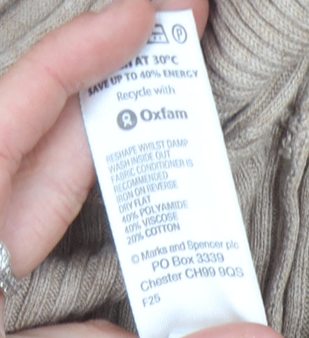 Marks and Spencer Beige Women's Open Front Cardigan Size 14