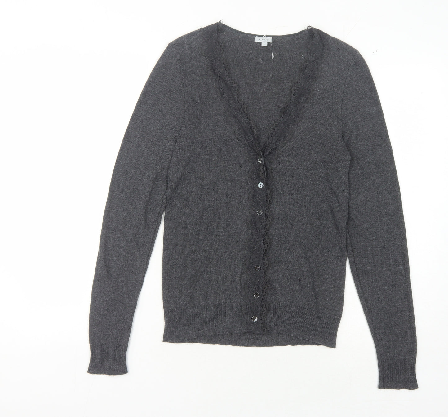 Jigsaw Women's Grey Long Sleeve Cardigan Size L
