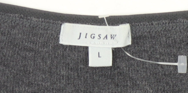 Jigsaw Women's Grey Long Sleeve Cardigan Size L