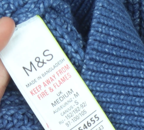 Marks and Spencer Women’s Blue V-Neck Pullover Jumper M