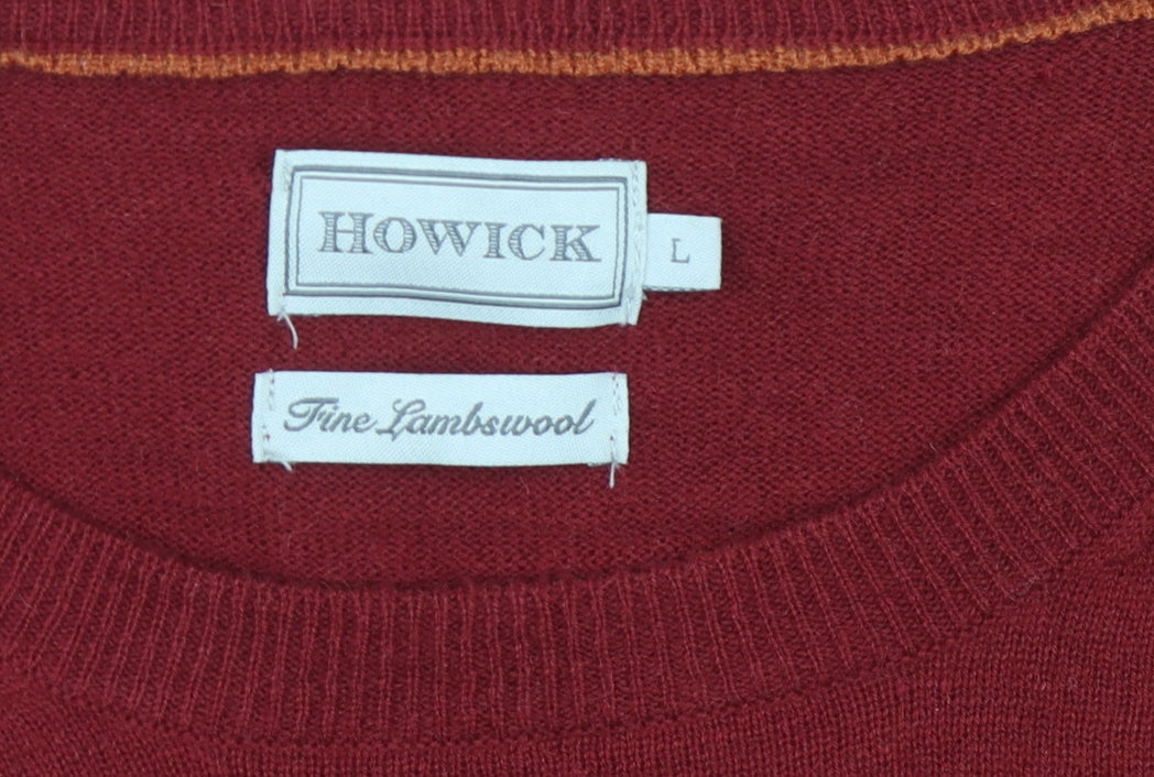 Howick Men's Red L Wool Pullover Jumper