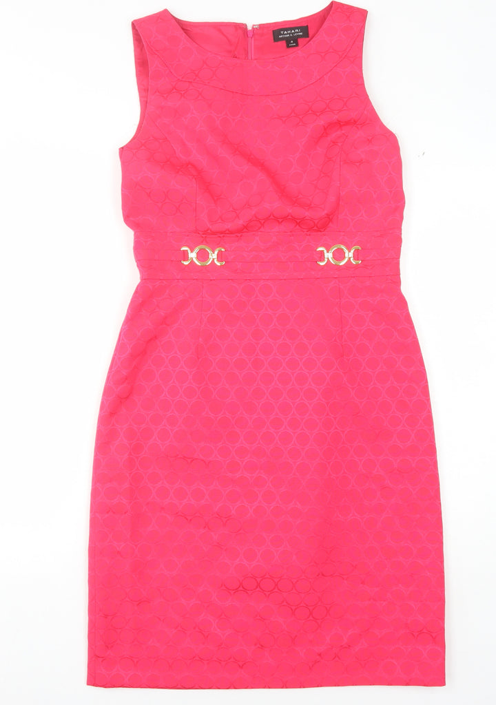 Tahari Pink Sheath Dress Size 4 Women's Business