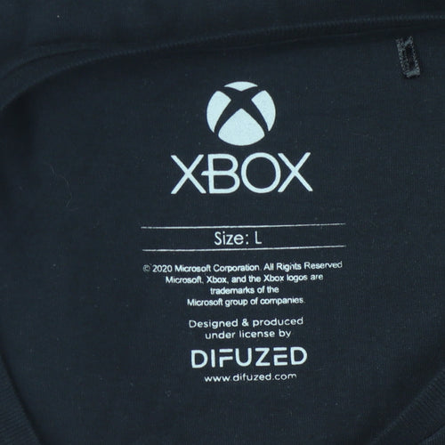 Difuzed Xbox Black Men's T-Shirt L Gaming Short Sleeve