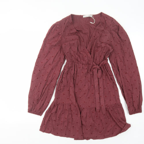 Pull&Bear Women's Red Viscose Dress Size 8