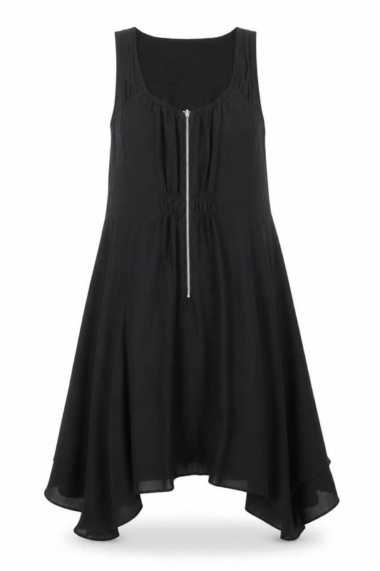 Front view of Whistles Women's Black Hi-Low Tank Dress, size 8
