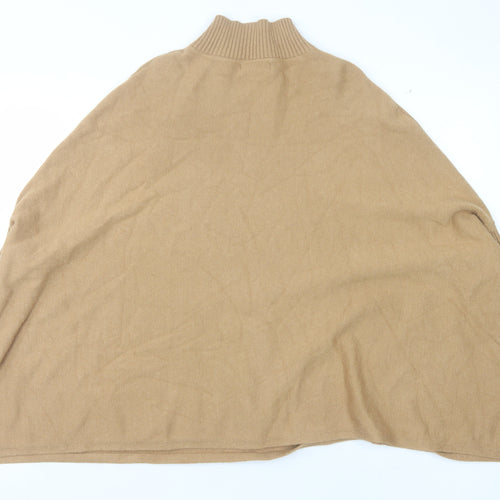 Exquiss's Women's Beige Cape Mock Neck Jumper Size 12