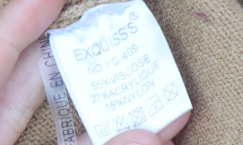 Exquiss's Women's Beige Cape Mock Neck Jumper Size 12