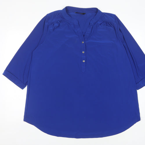 Yours Women's Blue Blouse, Plus Size 20, Button Front