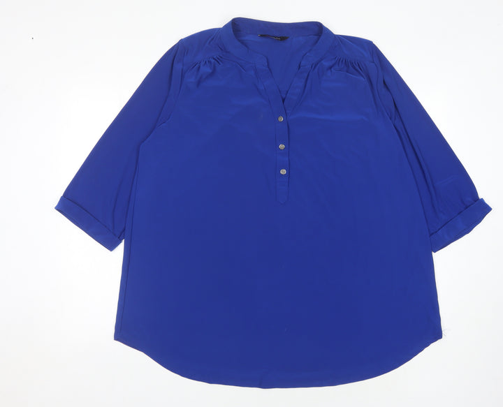 Yours Women's Blue Blouse, Plus Size 20, Button Front