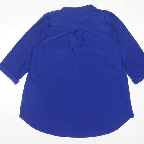 Yours Women's Blue Blouse, Plus Size 20, Button Front