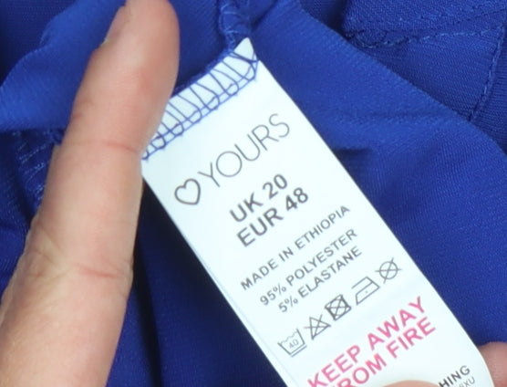 Yours Women's Blue Blouse, Plus Size 20, Button Front