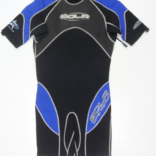 SOLA Men's Black/Blue XL Short Sleeve Wetsuit