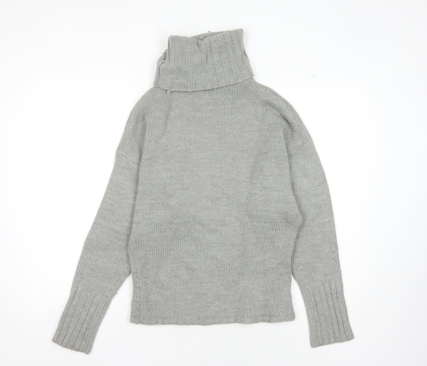 Bershka Women's Grey Roll Neck Pullover Jumper Size S