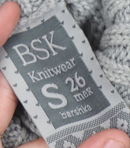 Bershka Women's Grey Roll Neck Pullover Jumper Size S
