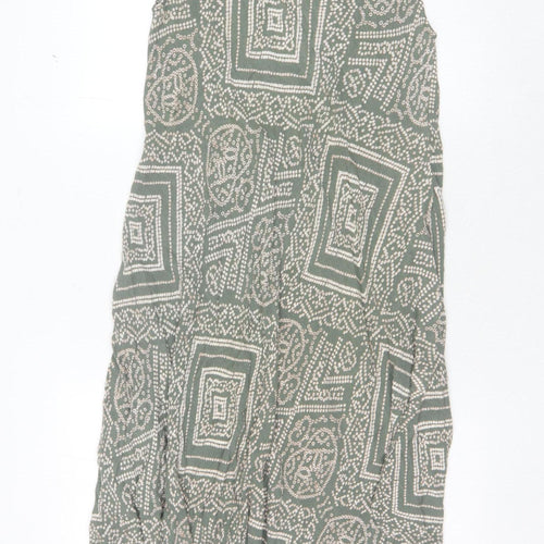 Apricot Green Geometric Sleeveless Dress Size 14
