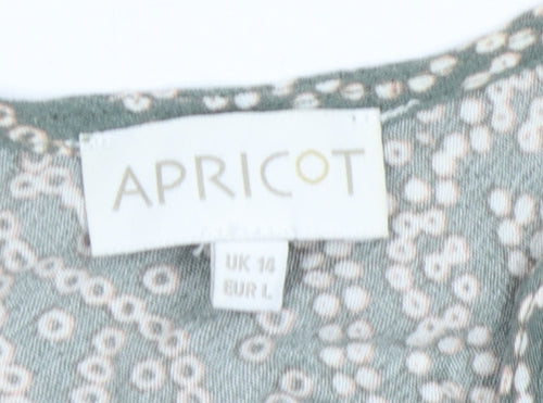 Apricot Green Geometric Sleeveless Dress Size 14