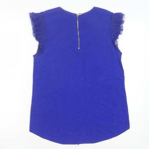 Ted Baker Women's Blue Ruffle Blouse - Small