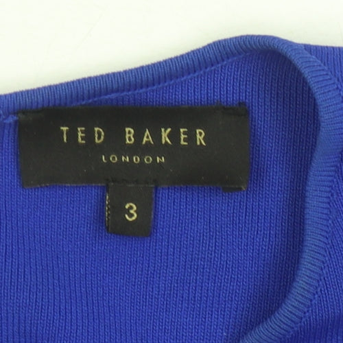 Ted Baker Women's Blue Ruffle Blouse - Small