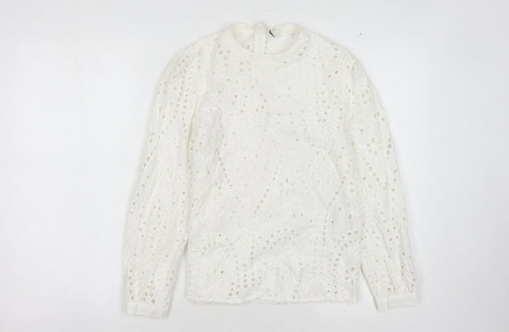 Only Women's White Long Sleeve Blouse Size 6