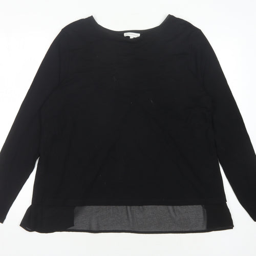 Warehouse Women's Black Long Sleeve Crew Neck Top