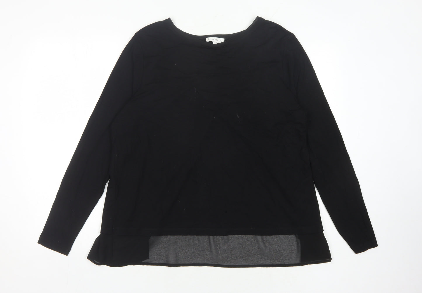 Warehouse Women's Black Long Sleeve Crew Neck Top