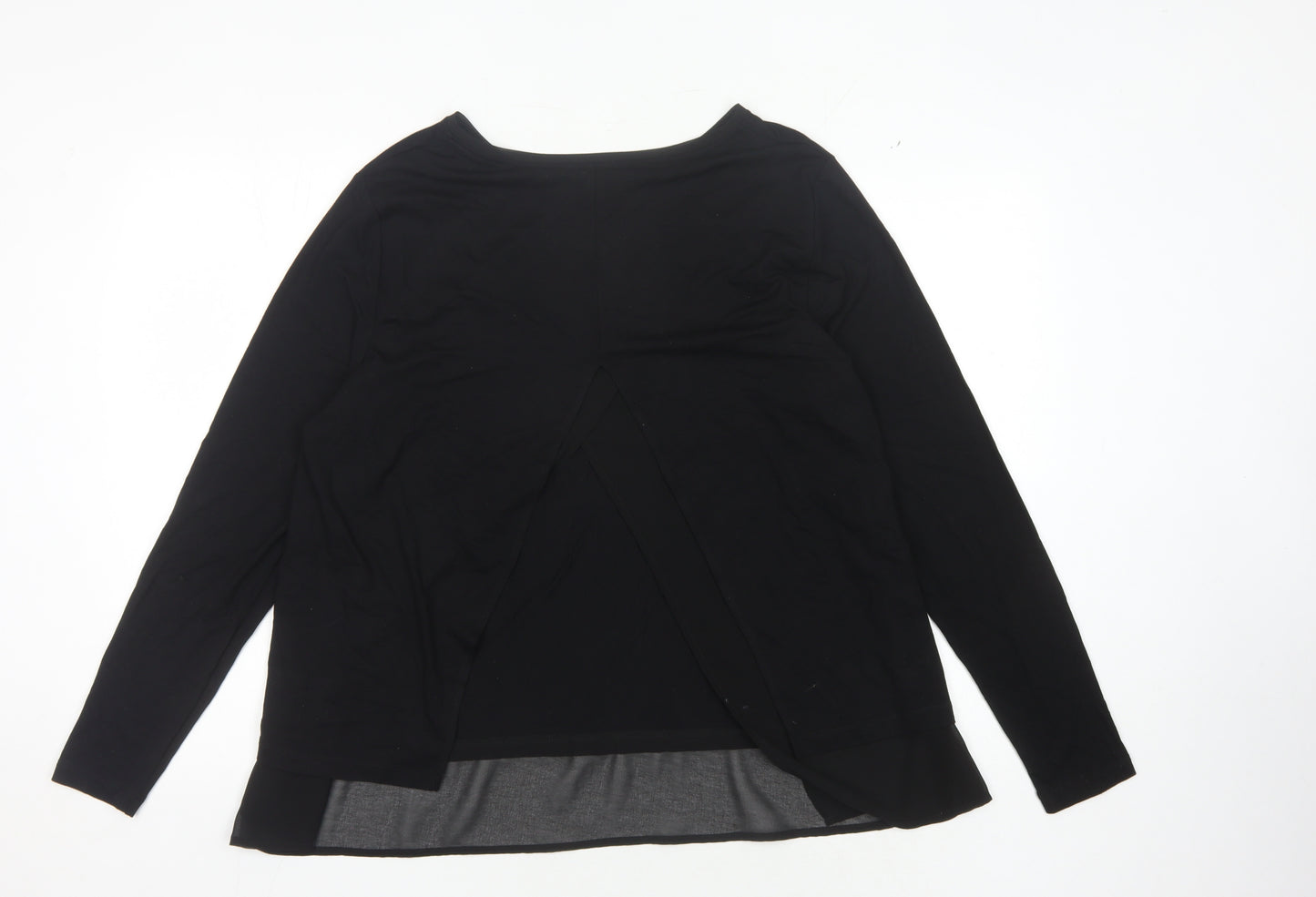 Warehouse Women's Black Long Sleeve Crew Neck Top