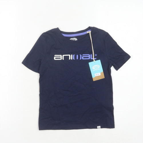 Animal Boys Blue Logo T-Shirt 5-6 Years Cotton Casual New