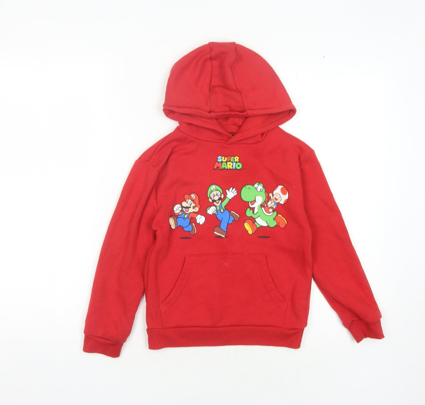 Super Mario Boys Red Pullover Hoodie 6-7 Years Cartoon Graphic