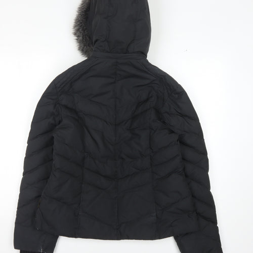 Per Una Women's Black Puffer Jacket M with Hood