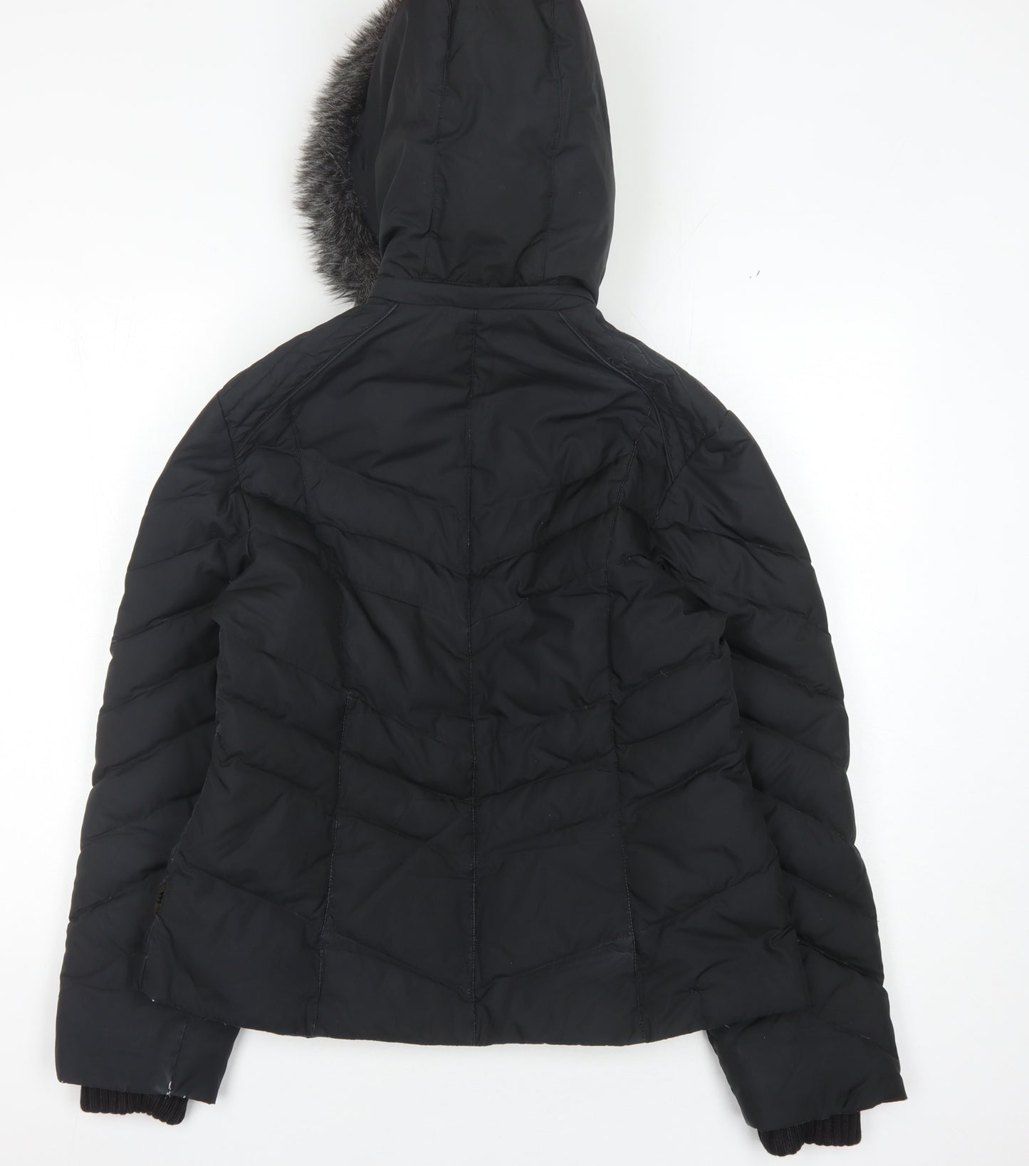Per Una Women's Black Puffer Jacket M with Hood