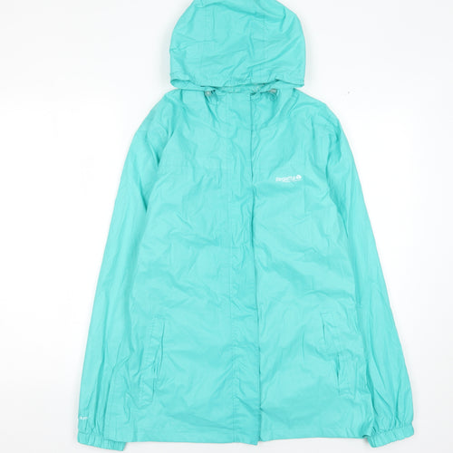 Regatta Women's Green Hooded Rain Jacket Size 10