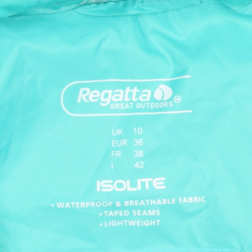 Regatta Women's Green Hooded Rain Jacket Size 10