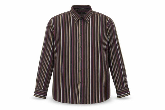 Front view of Thomas Nash Men's XL Multicoloured Striped Shirt