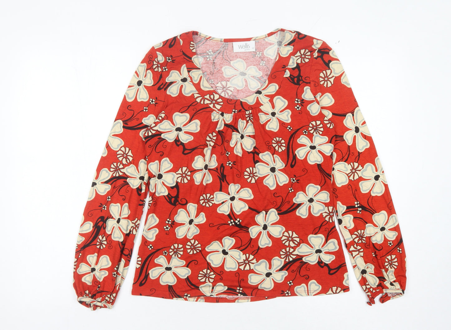 Wallis Women’s Red Floral Petite Blouse Size 12
