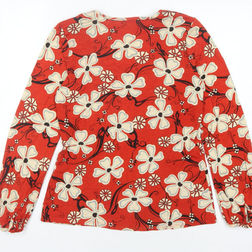 Wallis Women’s Red Floral Petite Blouse Size 12