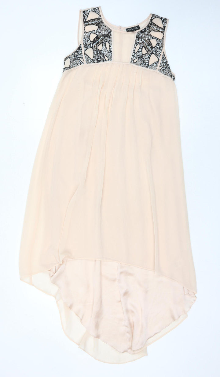 Warehouse Women's Ivory Hi-Low Shift Dress Size 10