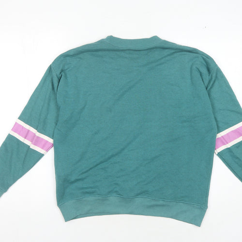 Pull&Bear Women's Green Pullover Sweatshirt Size S