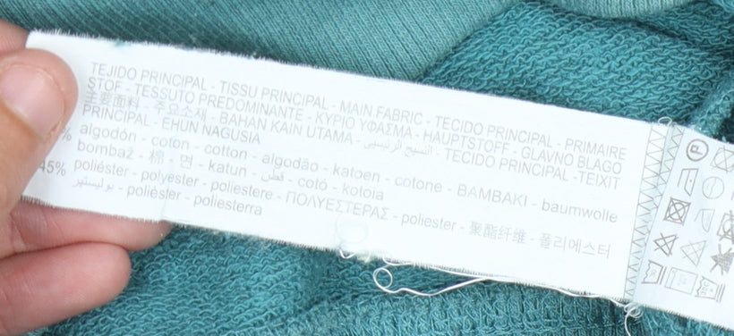 Pull&Bear Women's Green Pullover Sweatshirt Size S