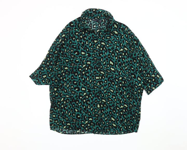 ASOS Design Women's Multicoloured Animal Print Blouse UK 6