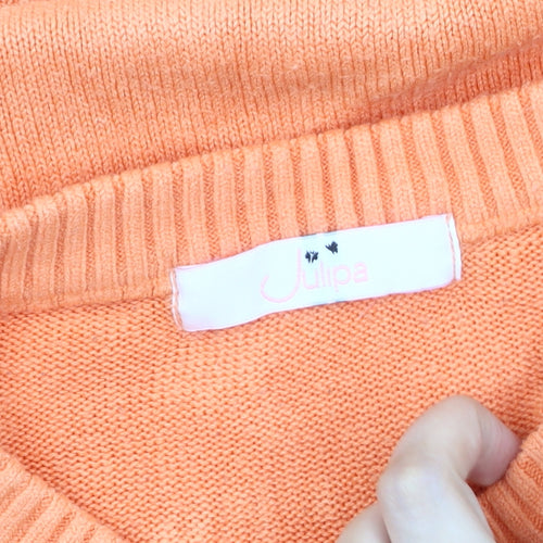 Julipa Women's Plus Orange Pullover Jumper Size 28/30
