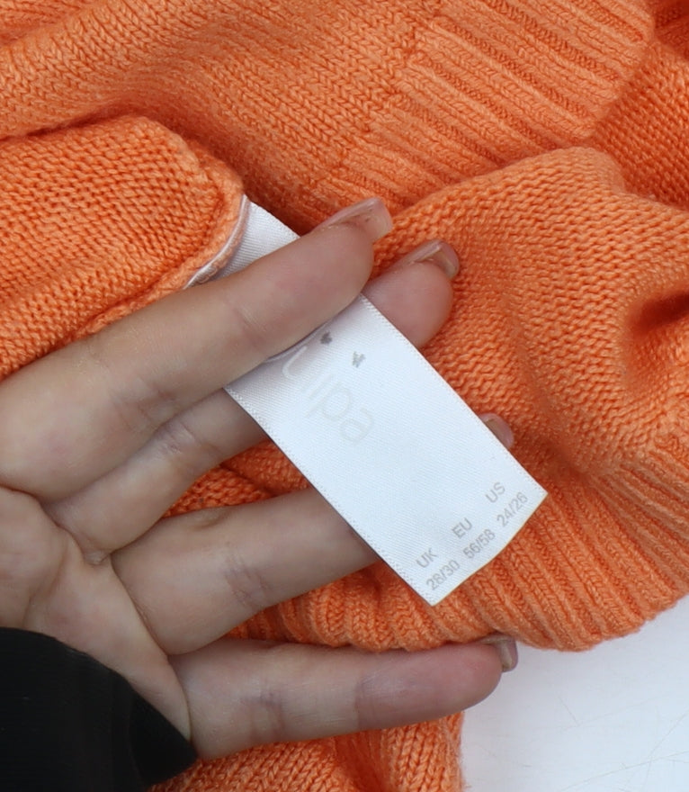 Julipa Women's Plus Orange Pullover Jumper Size 28/30