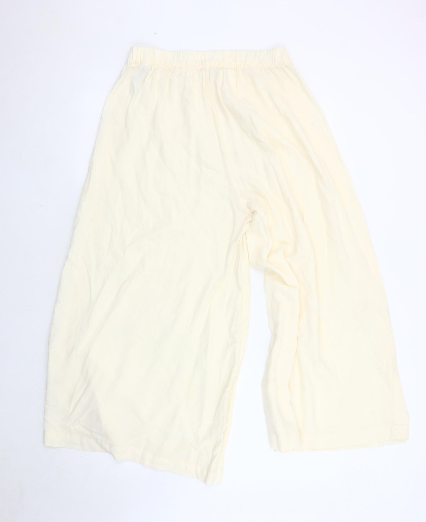 Marks and Spencer Women's Ivory Wide-Leg Trousers Size 10