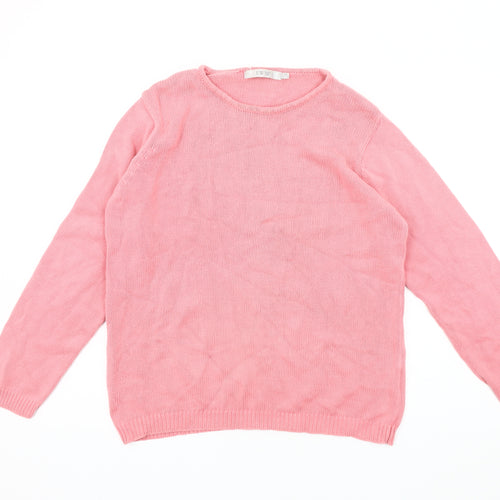 EWM Women's Pink Cotton Pullover Jumper Size S