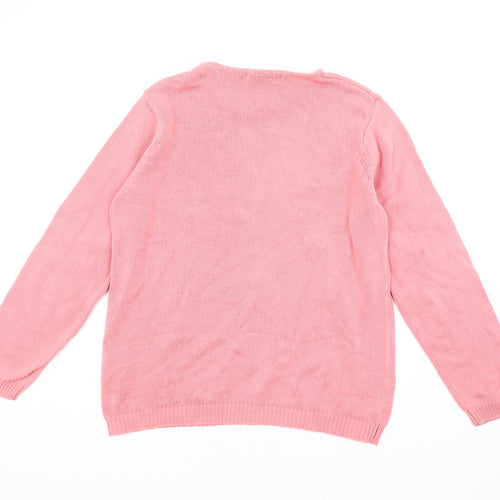 EWM Women's Pink Cotton Pullover Jumper Size S